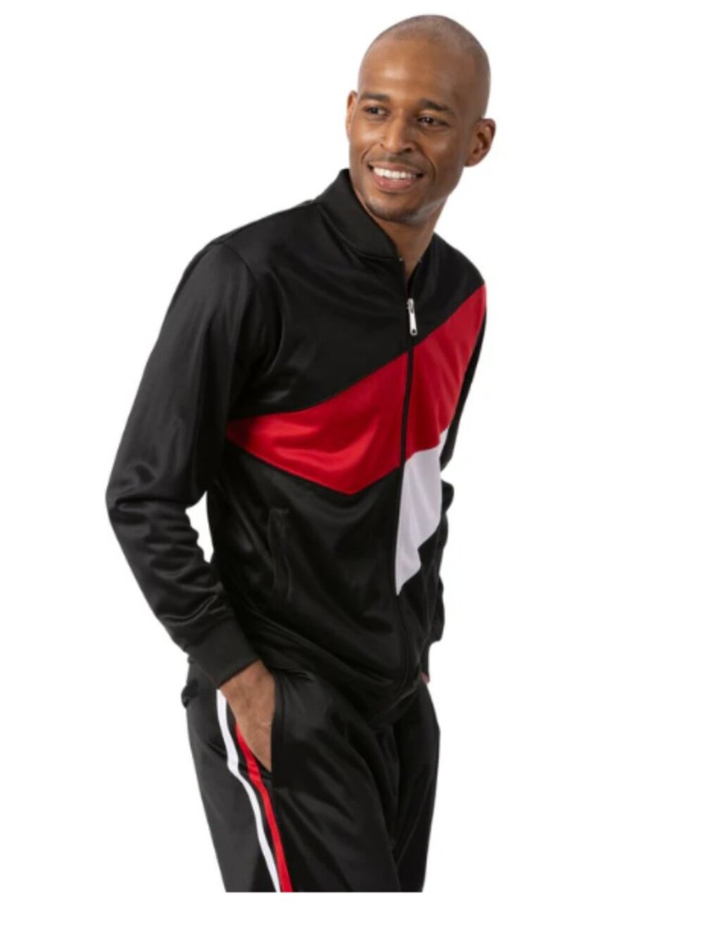 MONTIQUE Men's 2 Piece Color block Tracksuit - BLACK       JS 31